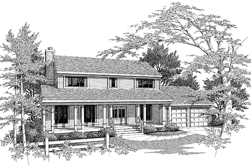 Architectural House Design - Traditional Exterior - Front Elevation Plan #456-66