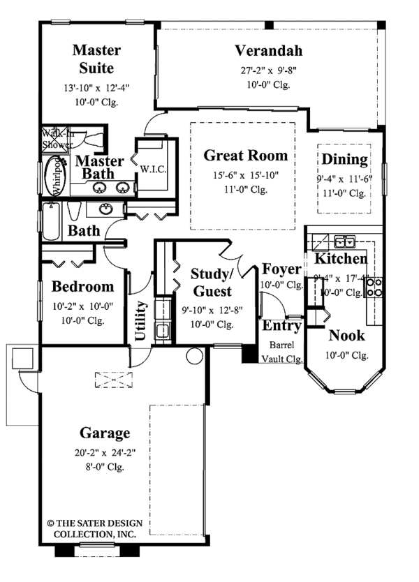 Architectural House Design - Mediterranean Floor Plan - Main Floor Plan #930-384