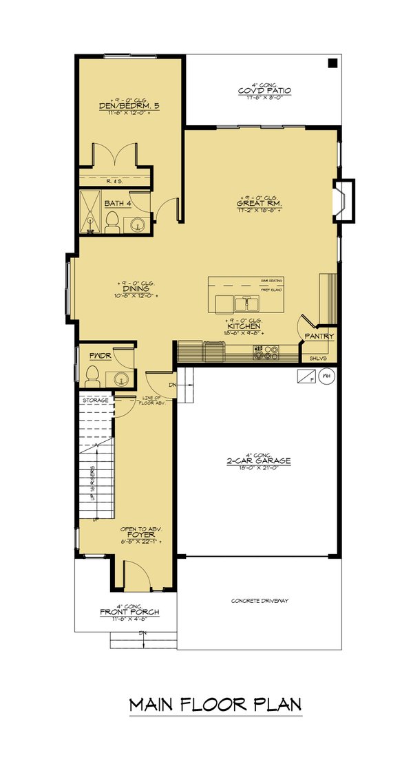 House Design - Contemporary Floor Plan - Main Floor Plan #1066-202