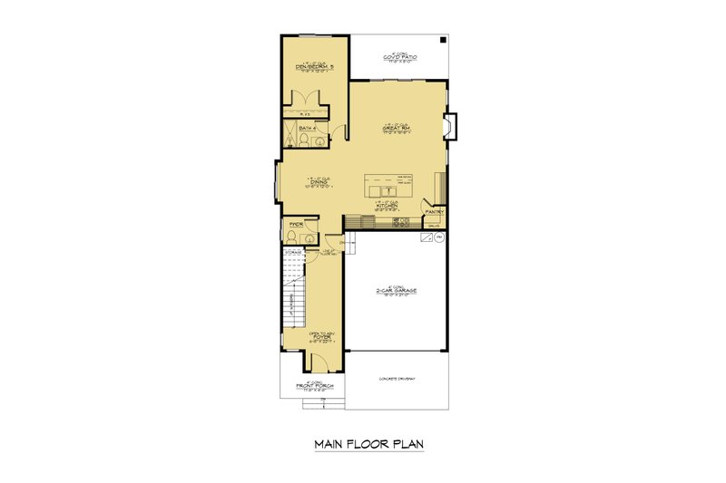 Architectural House Design - Floor Plan - Main Floor for Contemporary House Plan #1066-202 - 5 bed, 4.5 bath