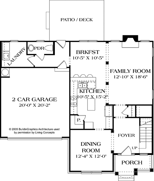 Home Plan - Traditional Floor Plan - Main Floor Plan #453-518