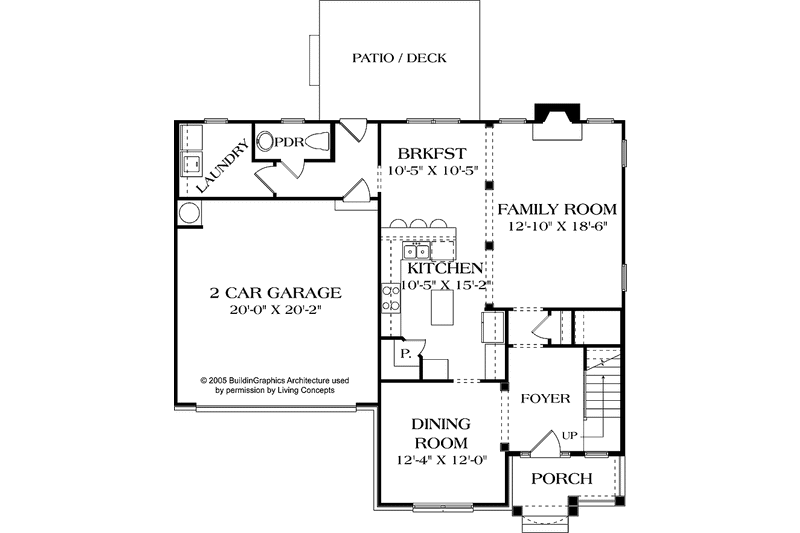 Home Plan - Floor Plan - Main Floor for Traditional House Plan #453-518 - 3 bed, 2.5 bath