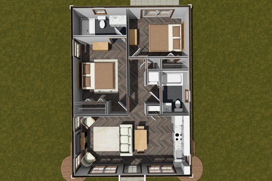 Floor Plan - Main Floor for Cottage House Plan #513-2301 - 2 bed, 2 bath