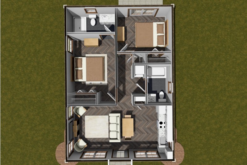 Dream House Plan - Floor Plan - Main Floor for Cottage House Plan #513-2301 - 2 bed, 2 bath