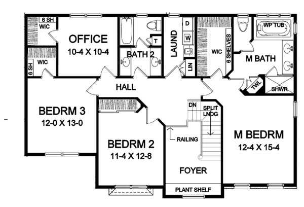 House Plan Design - Traditional Floor Plan - Upper Floor Plan #328-364