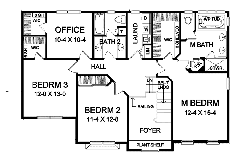 Home Plan - Floor Plan - Upper Floor for Traditional House Plan #328-364 - 4 bed, 3 bath