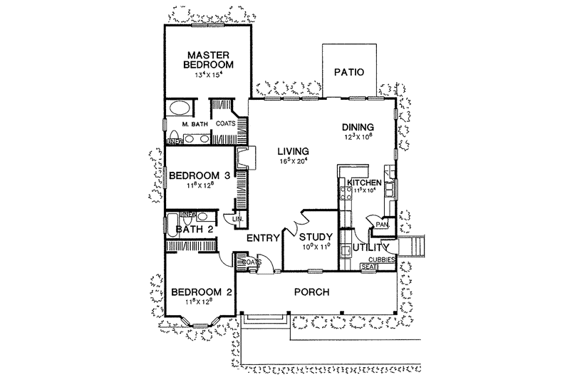 Home Plan - Floor Plan - Main Floor for Country House Plan #472-136 - 3 bed, 2 bath