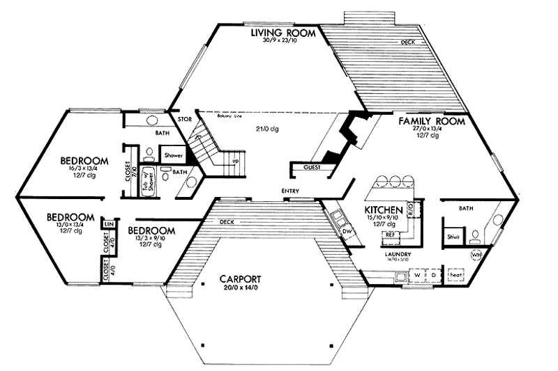 Home Plan - Floor Plan - Main Floor for Contemporary House Plan #320-812 - 3 bed, 3 bath