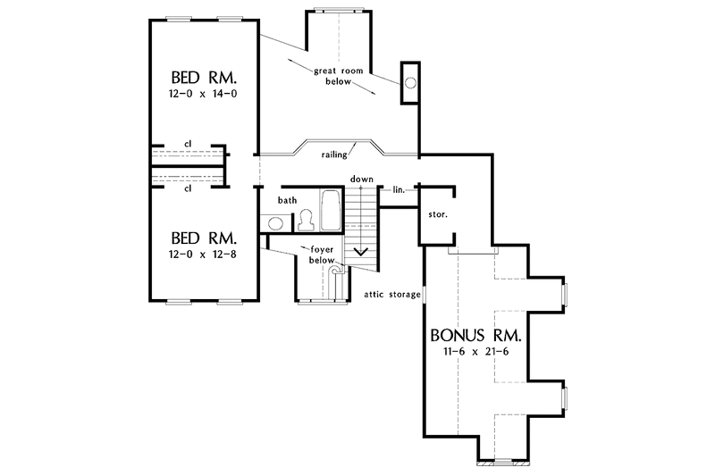 Home Plan - Floor Plan - Upper Floor for Country House Plan #929-461 - 3 bed, 2.5 bath