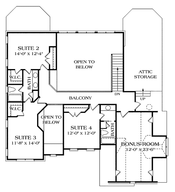 Dream House Plan - Traditional Floor Plan - Upper Floor Plan #453-304