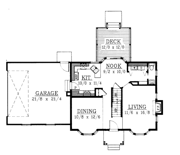 House Design - Colonial Floor Plan - Main Floor Plan #1037-49
