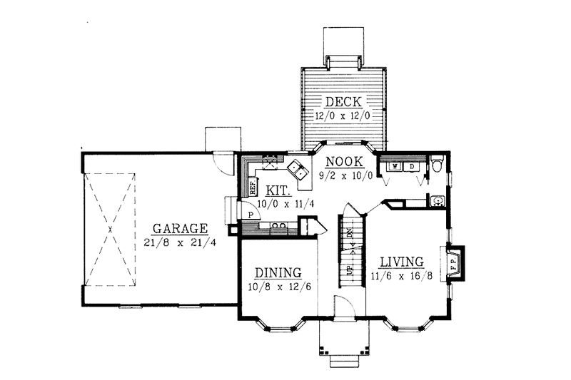 Home Plan - Floor Plan - Main Floor for Colonial House Plan #1037-49 - 3 bed, 2.5 bath