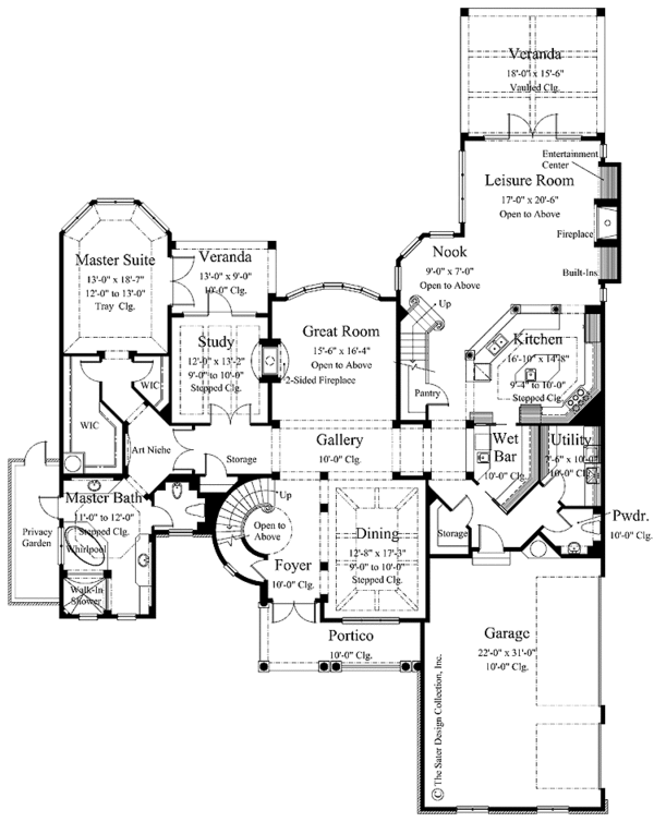 Country Floor Plan - Main Floor Plan #930-273