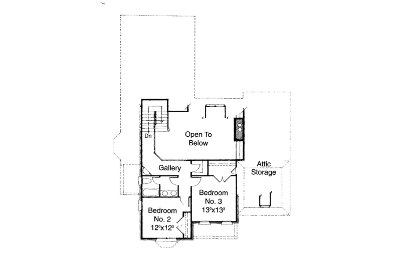 Home Plan - Floor Plan - Upper Floor for Colonial House Plan #429-170 - 3 bed, 2.5 bath