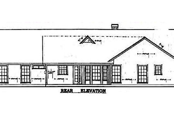 Exterior - Rear Elevation for Traditional House Plan #42-109 - 3 bed, 2 bath