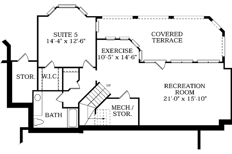 Dream House Plan - Floor Plan - Lower Floor for Country House Plan #453-250 - 5 bed, 4 bath