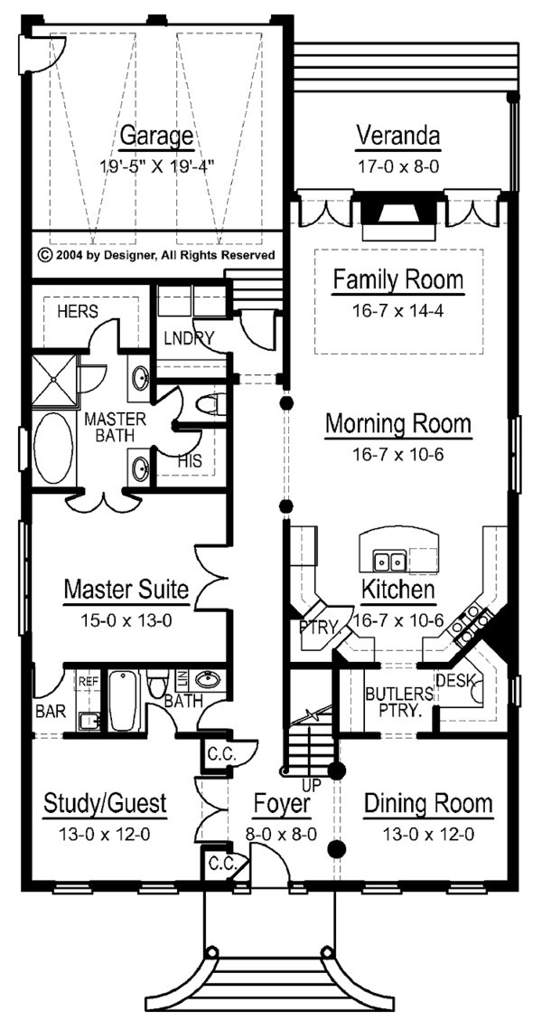 House Plan Design - Classical Floor Plan - Main Floor Plan #119-399
