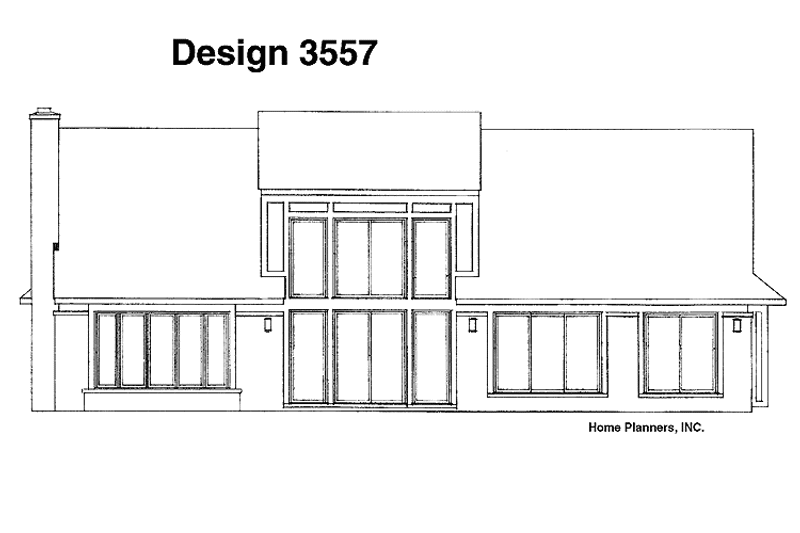 Home Plan - Exterior - Rear Elevation for Prairie House Plan #72-992 - 3 bed, 3.5 bath