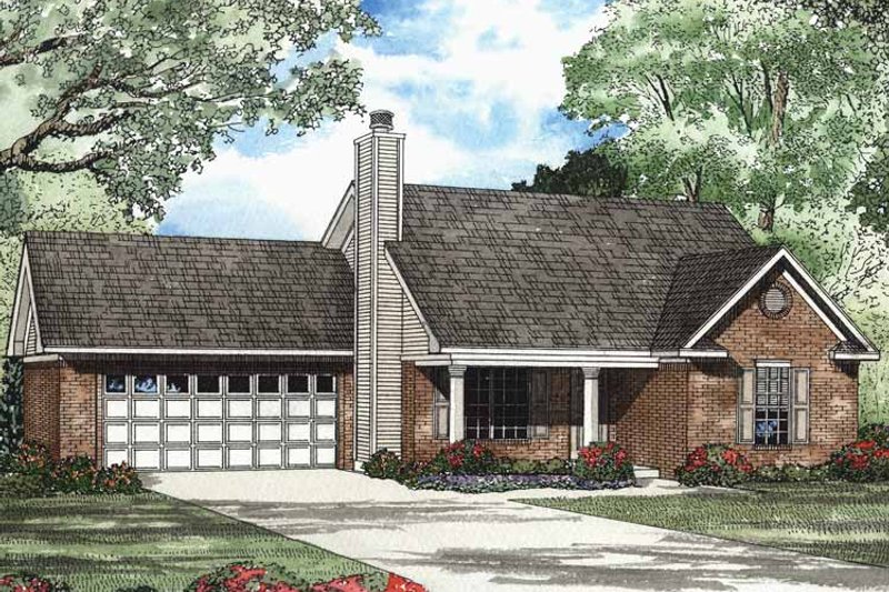 House Blueprint - Exterior - Front Elevation 3 for Ranch House Plan #17-2984 - 2 bed, 2 bath