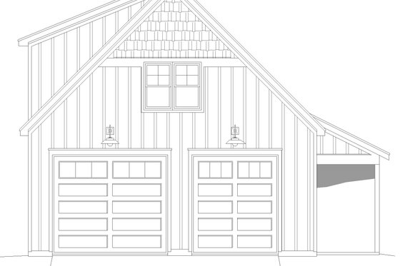 Exterior - Front Elevation 3 for Southern House Plan #932-848 - 1 bed, 1.5 bath