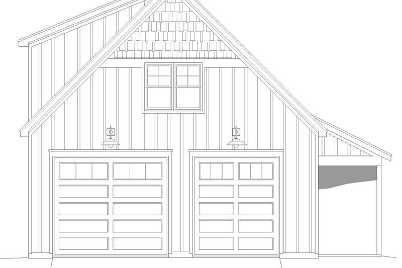 House Blueprint - Exterior - Front Elevation 3 for Southern House Plan #932-848 - 1 bed, 1.5 bath