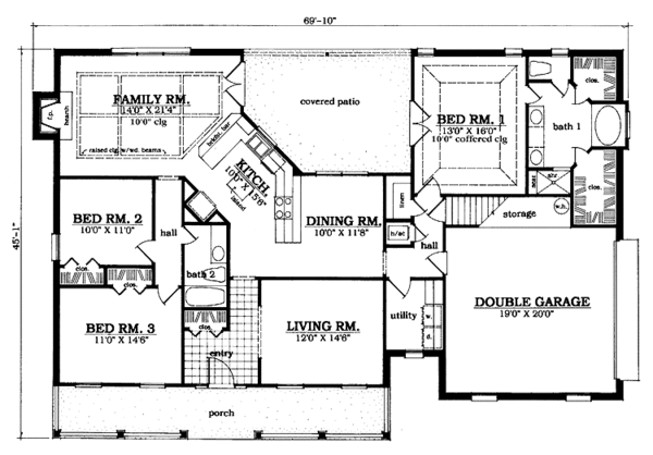 House Design - Country Floor Plan - Main Floor Plan #42-641