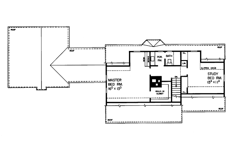 Home Plan - Floor Plan - Upper Floor for Colonial House Plan #72-586 - 3 bed, 2 bath