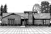 Contemporary Style House Plan - 3 Beds 2 Baths 1345 Sq/Ft Plan #30-321 