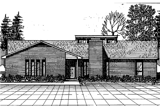 Exterior - Front Elevation 3 for Contemporary House Plan #30-321 - 3 bed, 2 bath