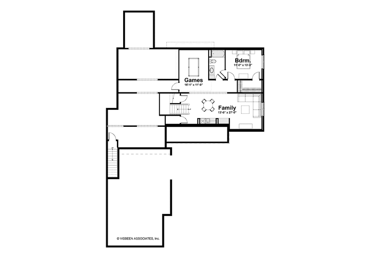 Home Plan - Floor Plan - Lower Floor for Craftsman House Plan #928-225 - 2 bed, 2.5 bath