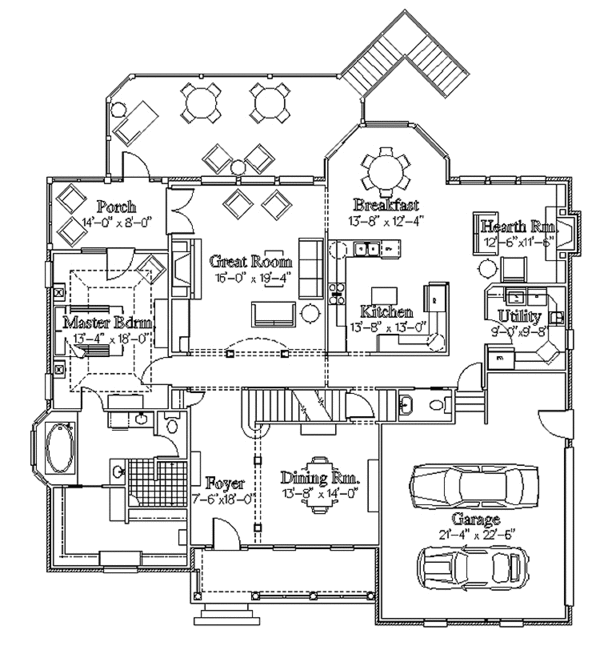 Home Plan - Country Floor Plan - Main Floor Plan #306-138