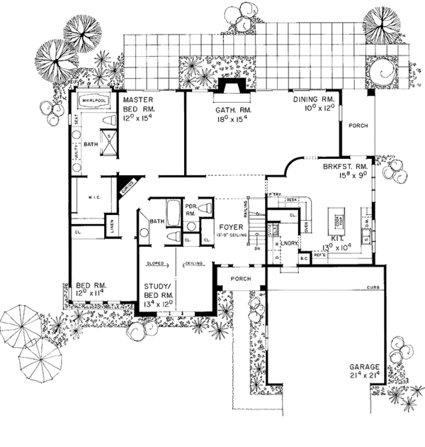 Home Plan - Mediterranean Floor Plan - Main Floor Plan #72-996