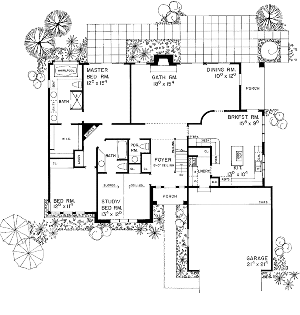 Dream House Plan - Mediterranean Floor Plan - Main Floor Plan #72-996
