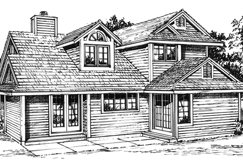 Dream House Plan - Exterior - Rear Elevation for Country House Plan #320-1248 - 3 bed, 2.5 bath