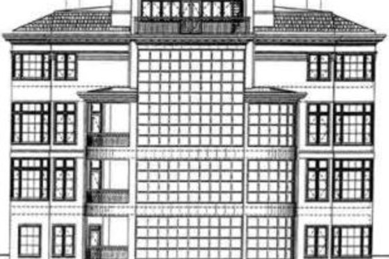 Exterior - Rear Elevation for Classical House Plan #119-191 - 3 bed, 5.5 bath