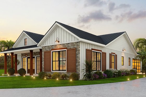 Exterior - Other Elevation 2 for Ranch House Plan #54-564 - 3 bed, 2 bath