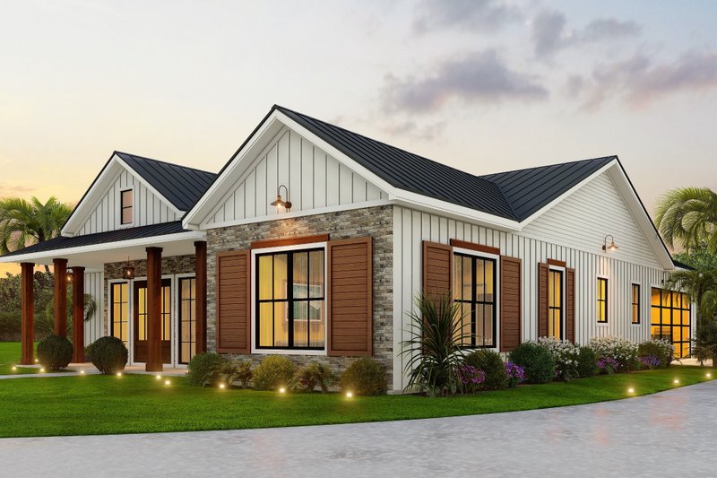 House Plan Design - Exterior - Other Elevation 2 for Ranch House Plan #54-564 - 3 bed, 2 bath