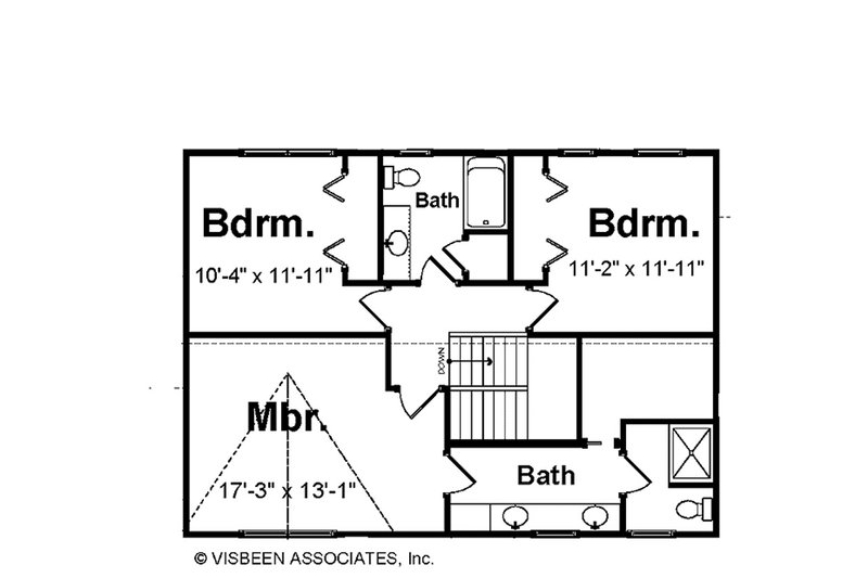 Dream House Plan - Floor Plan - Upper Floor for Farmhouse House Plan #928-441 - 3 bed, 2.5 bath