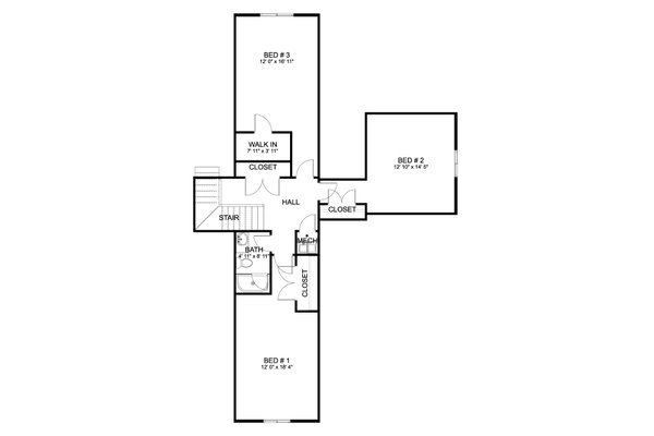 European Floor Plan - Upper Floor Plan #1060-293