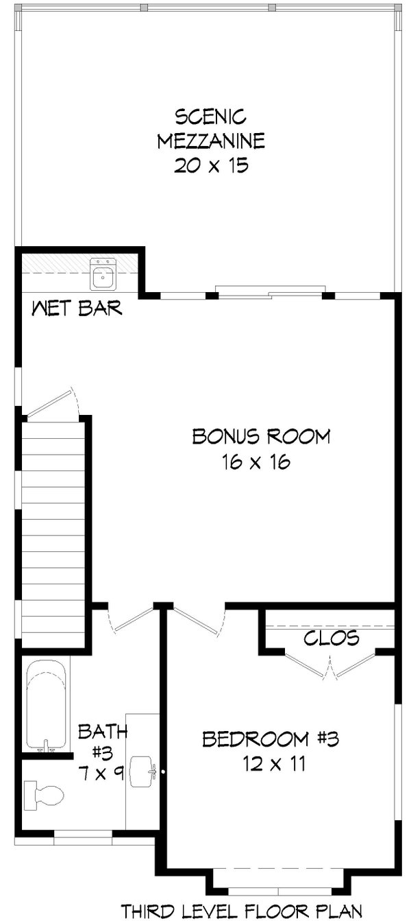 House Blueprint - Contemporary Floor Plan - Upper Floor Plan #932-1389