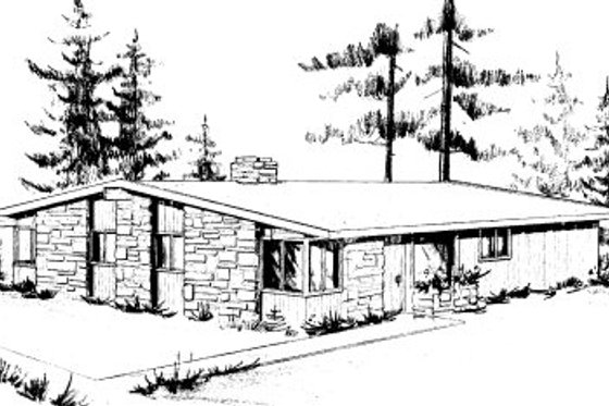 Exterior - Front Elevation House Plan #303-258 - 2 bed, 1 bath