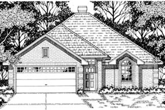 Exterior - Front Elevation for Traditional House Plan #42-162 - 3 bed, 2 bath