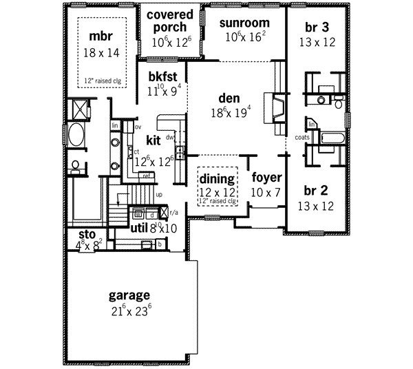 European Floor Plan - Main Floor Plan #16-298