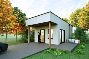 Architectural House Design - Exterior - Front Elevation for Modern House Plan #1129-20 - 1 bed, 1 bath