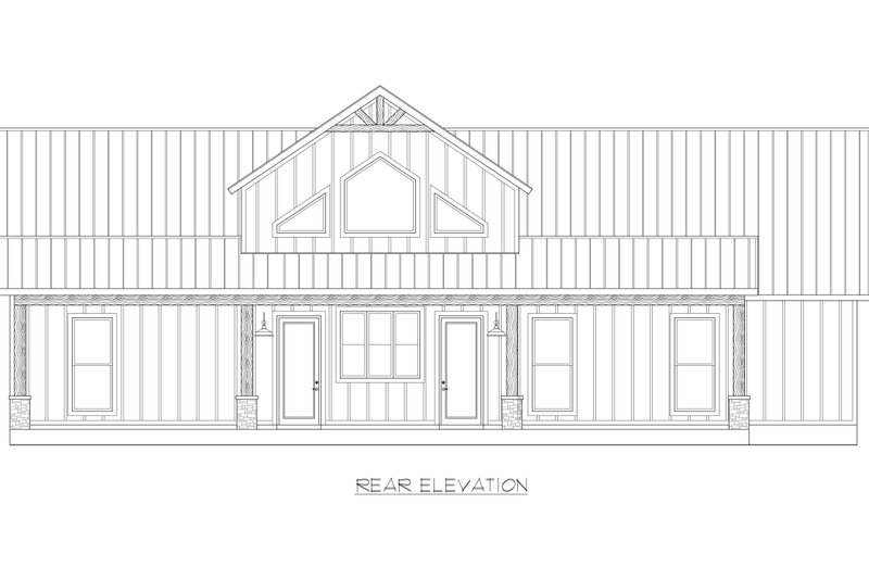 Home Plan - Exterior - Rear Elevation for Farmhouse House Plan #1074-119 - 4 bed, 3 bath