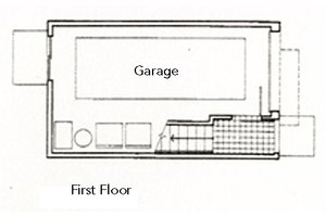 Floor Plan - Lower Floor for Modern House Plan #511-3 - 1 bed, 1 bath