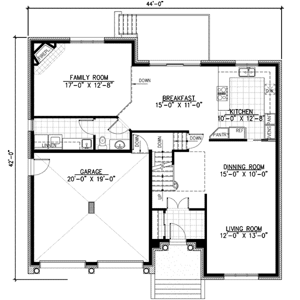 European Floor Plan - Main Floor Plan #138-140