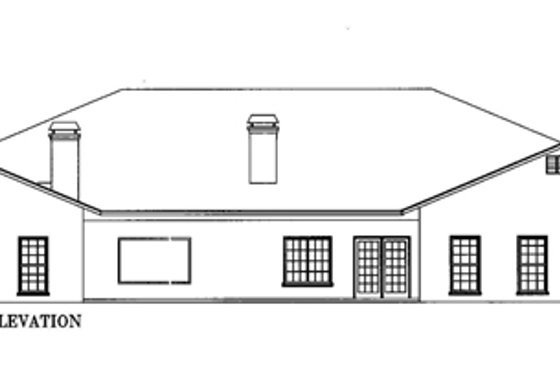 Exterior - Rear Elevation for Ranch House Plan #1-933 - 5 bed, 5.5 bath