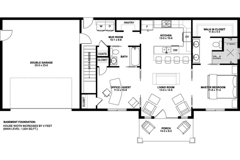Dream House Plan - Floor Plan - Other Floor 1 for Farmhouse House Plan #126-175 - 2 bed, 2 bath