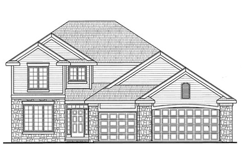 Home Plan - Exterior - Front Elevation 3 for Traditional House Plan #20-2083 - 4 bed, 3 bath